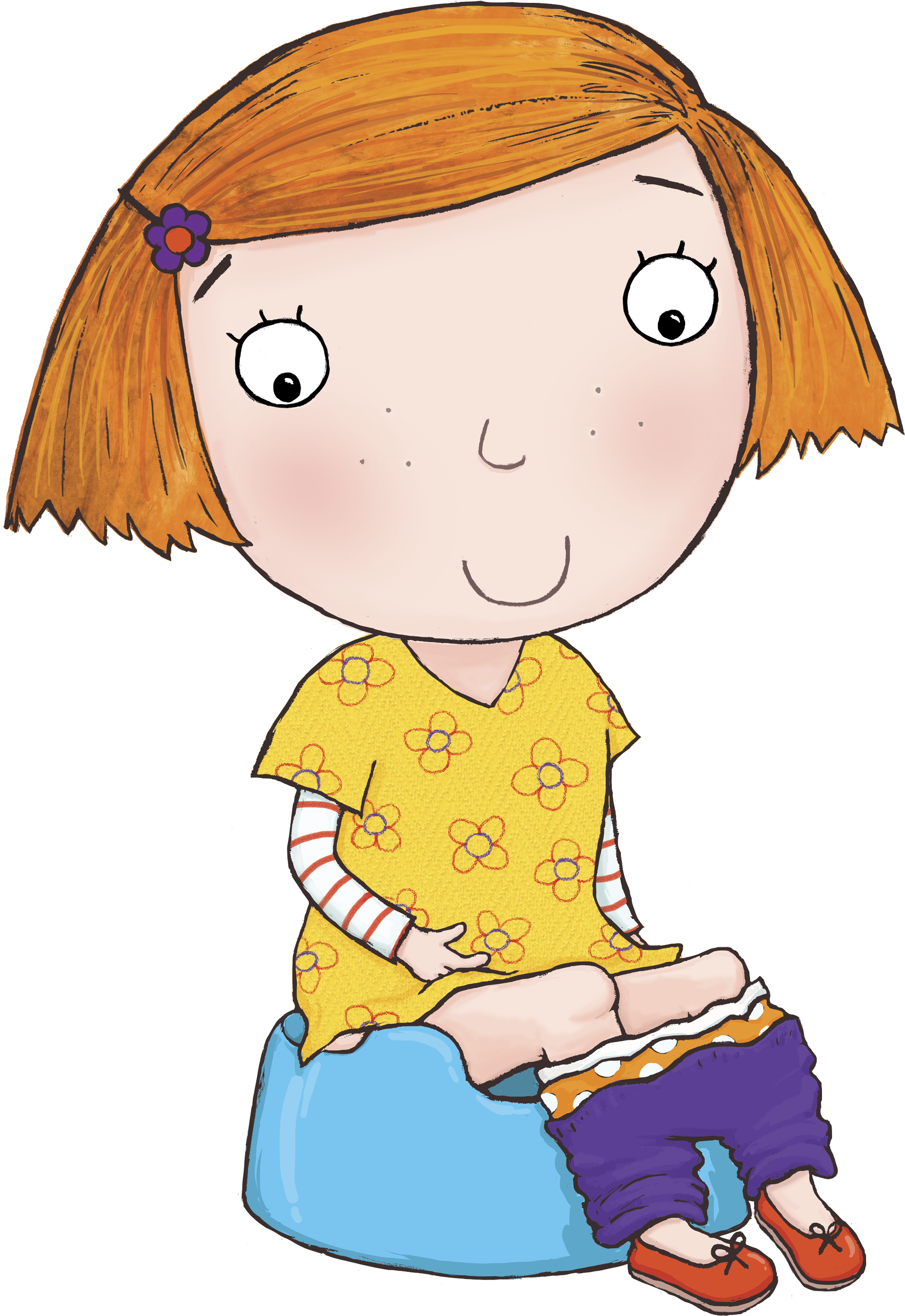 Clipart Training Pictures Huge Freebie Download - Girl On Potty Cartoon - Png Download (1886x2742), Png Download