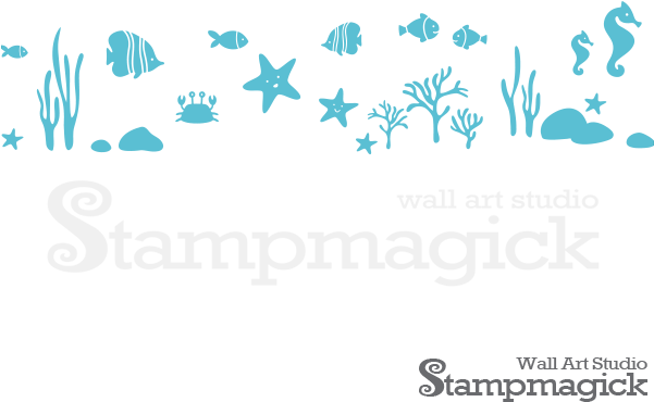 Sea Fish Border Wall Decal For Baby Nursery, K329 Stampmagick - Illustration Clipart (600x600), Png Download