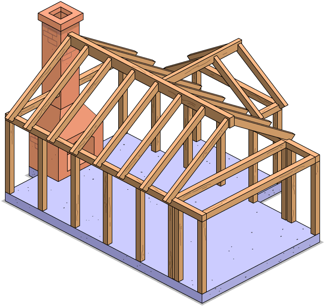 House Frame - House Framing Png Clipart (654x616), Png Download