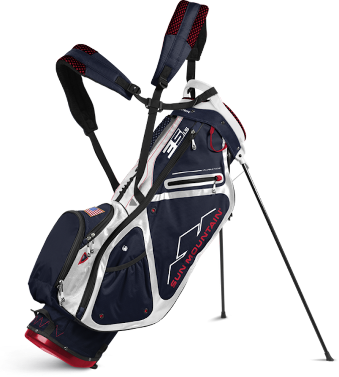 5ls Navywhitered - Sun Mountain Black Stand Bag Clipart (675x750), Png Download