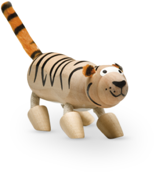 Tiger - Anamalz Wooden Tiger Figure Clipart (883x884), Png Download