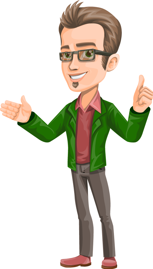 Thumbs Up Vector Png Download - Man Cartoon Character Png Clipart (584x1024), Png Download