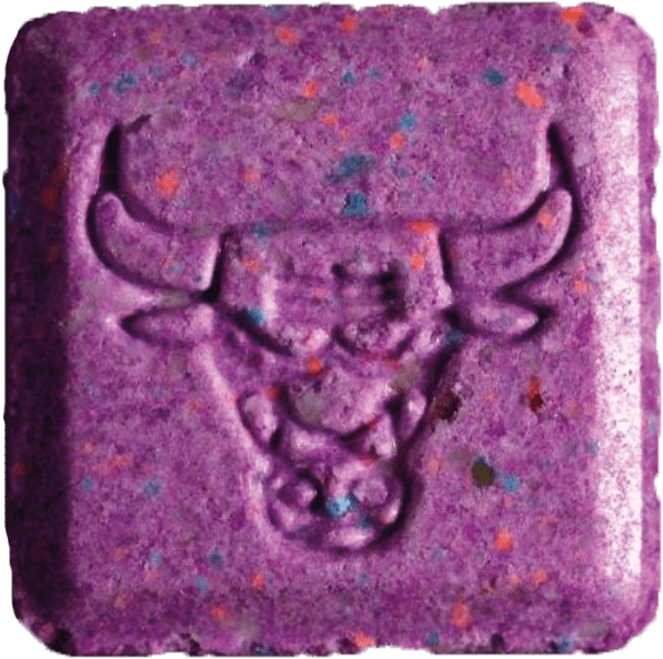 Mdma, Drug, Pill Testing, Purple, Violet Png Image - Ecstasy Bull Clipart (624x628), Png Download