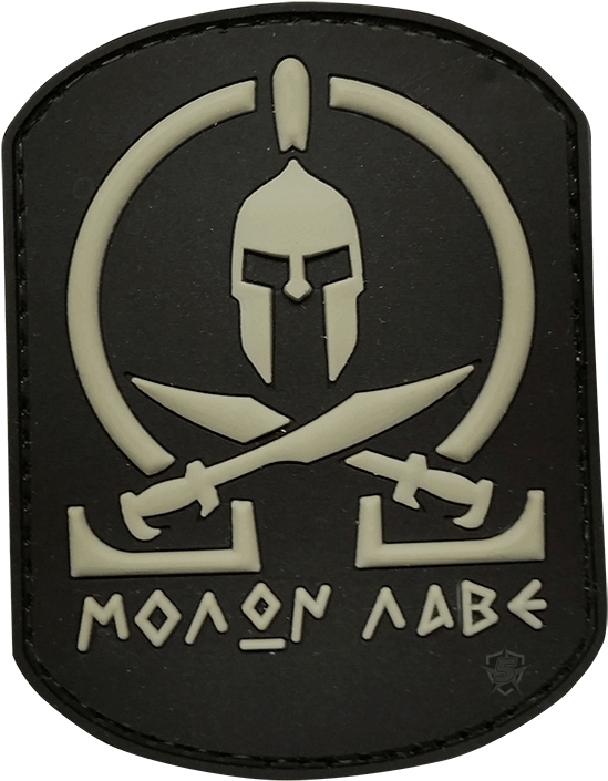 Black Molon Labe Morale Patch - Molon Labe Patch 3d Clipart (900x1174), Png Download