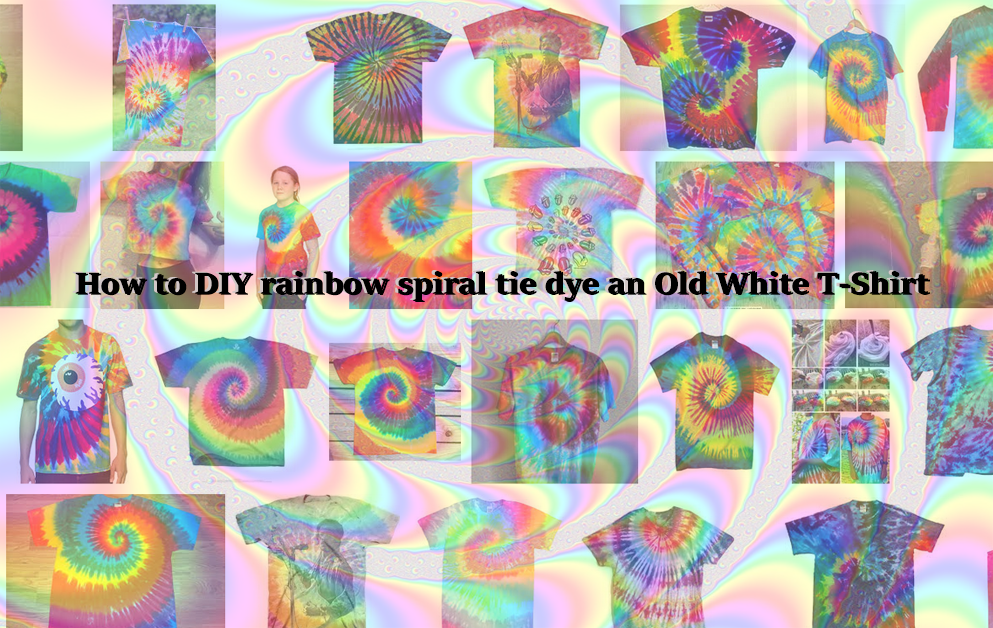 How To Diy Rainbow Spiral Tie Dye An Old White T-shirt - Visual Arts Clipart (993x628), Png Download