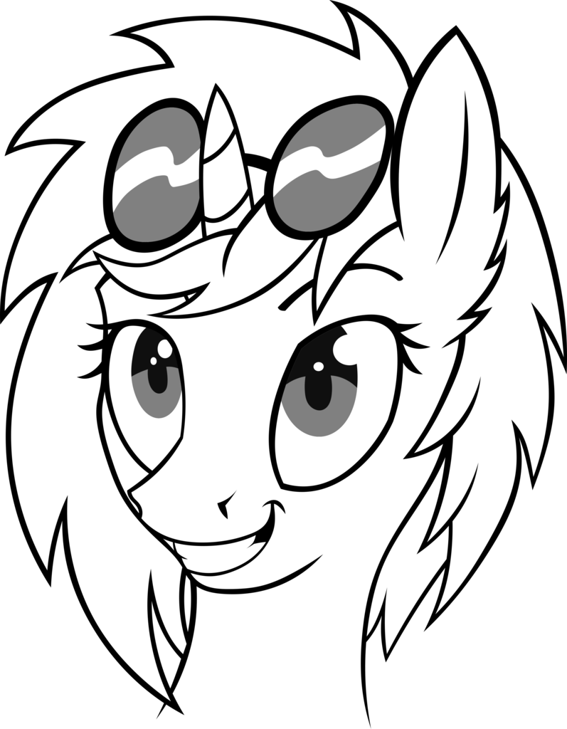 Artist Alcesmire Dj Pon Female Artistalcesmire - Line Art Clipart (797x1024), Png Download