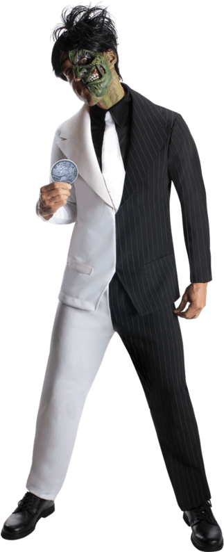 Adult Harvey Dent Two-face Costume - Batman Villains Fancy Dress Clipart (500x793), Png Download