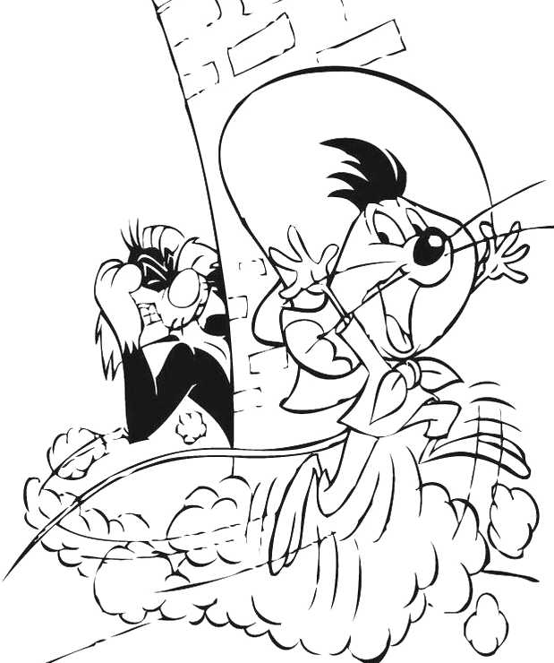 Speedy Gonzales Escape Coloring Pages - Cartoon Clipart (619x740), Png Download