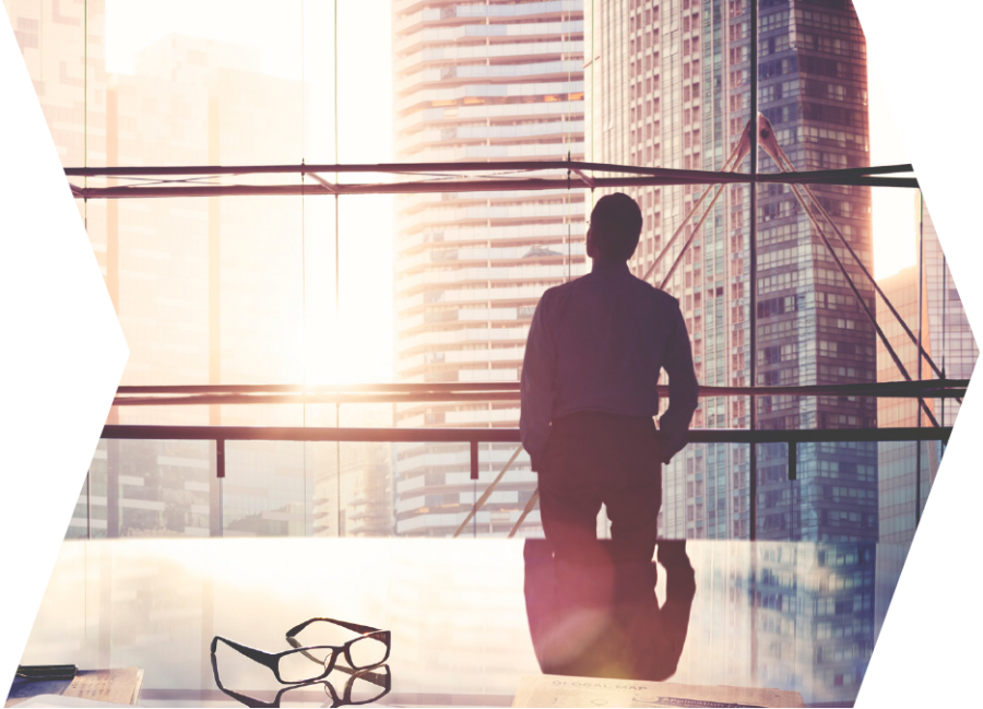 A Business Man In His Office Looking Out Of The Window - Business Clipart (900x649), Png Download