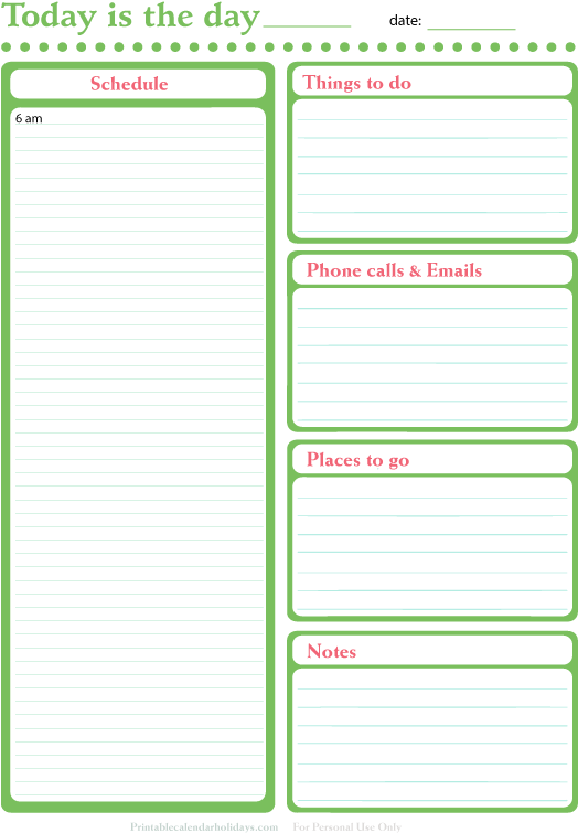 Free Printable Daily Planner 133955 - Day To Do List Clipart (612x792), Png Download