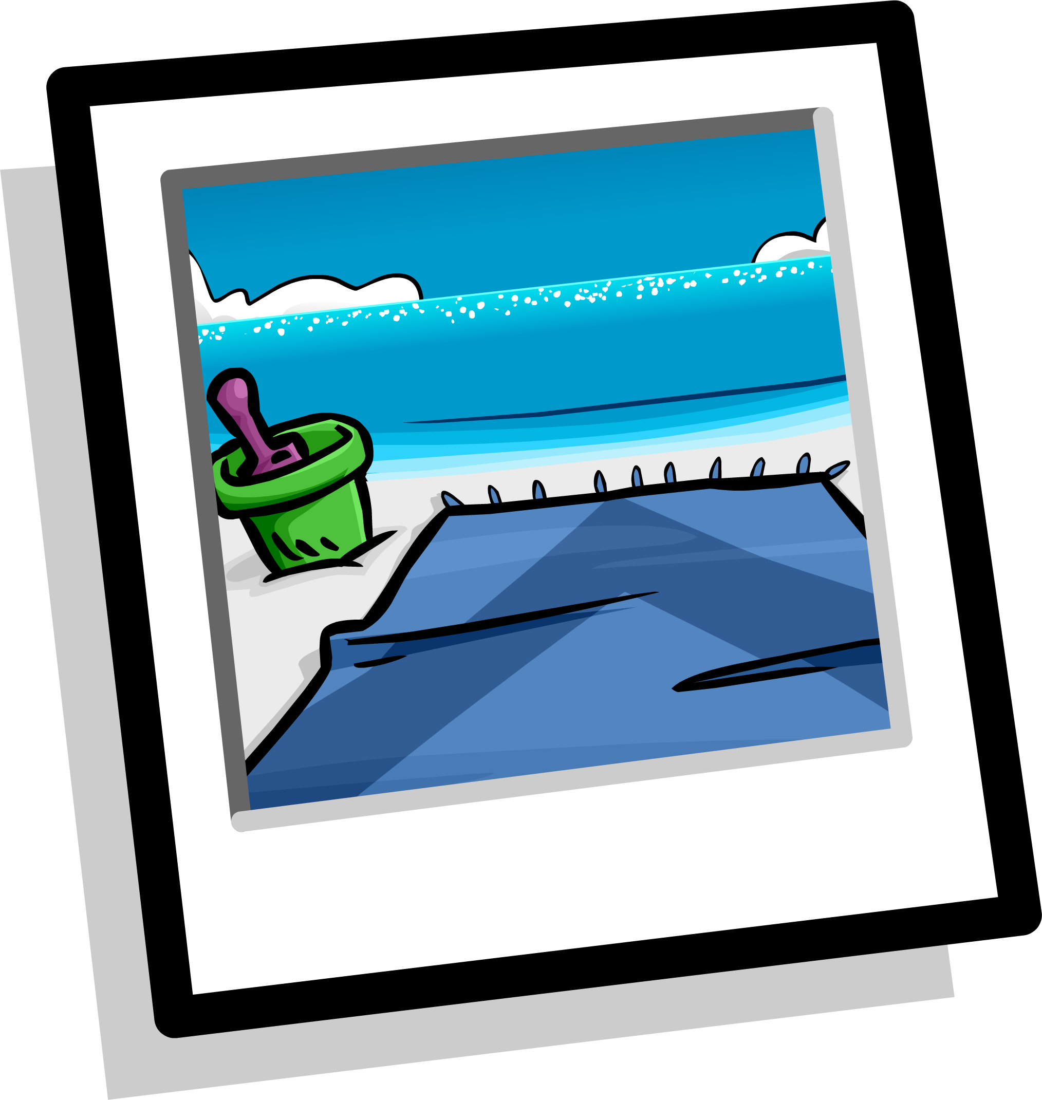 A Day At The Beach Png - Club Penguin Town Background Clipart (2028x2141), Png Download