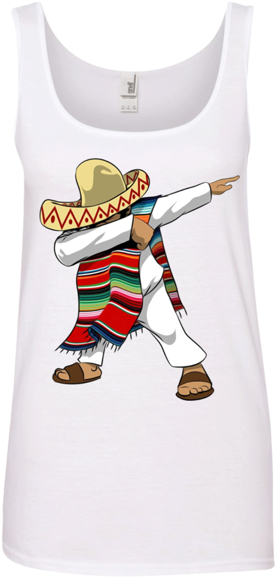 Mexican Poncho Dabbing T Shirt Hoodie Sweater - Cartoon Clipart (545x1143), Png Download