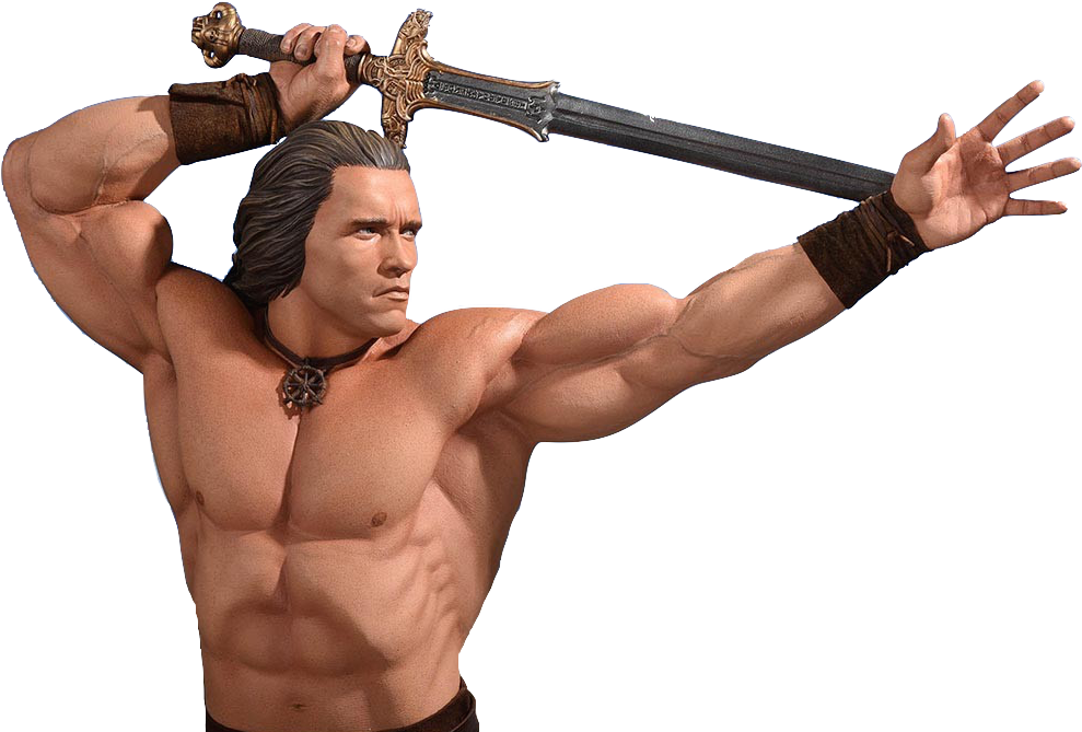 Pop Culture Shock Conan The Barbarian Statue Toyslife - Bodybuilding Sword Pose Clipart (989x669), Png Download