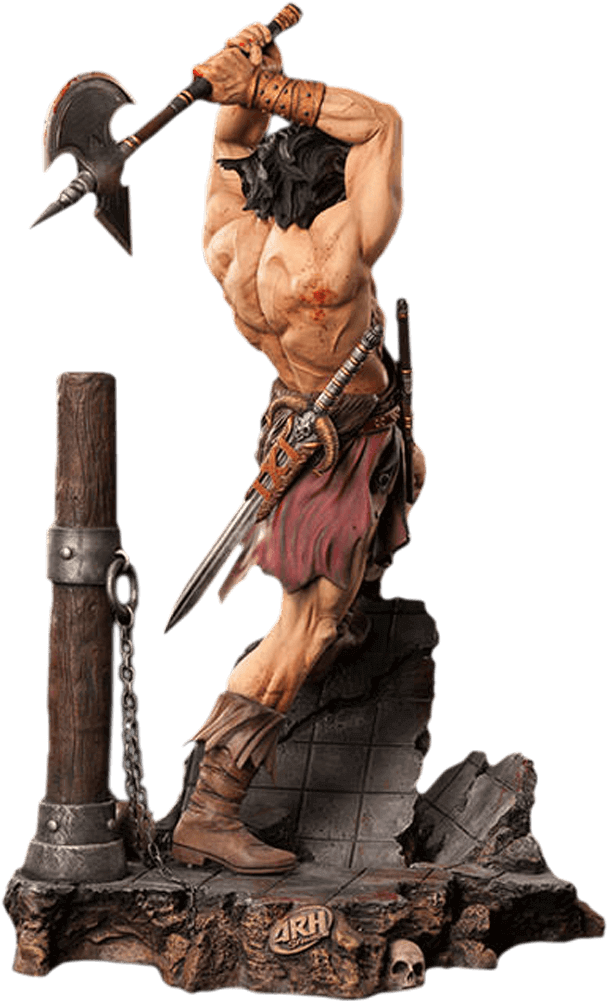Conan - 1/4 - Statue - Arh Studios - Action Pose Statue Clipart (800x1000), Png Download