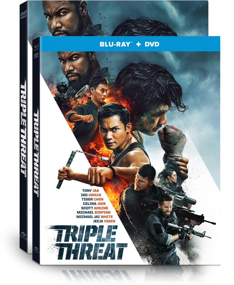 Triple Threat Starring Tony Jaa, Tiger Hu Chen, Iko - Triple Threat Dvd 2019 Clipart (1024x1306), Png Download