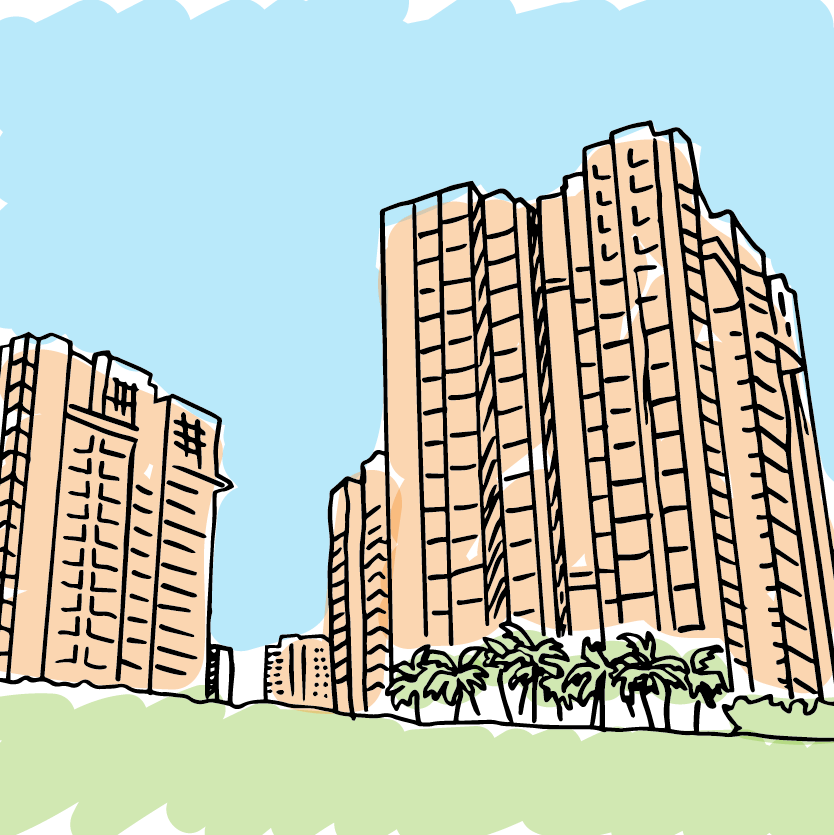 Singapore Real Estate - Tower Block Clipart (834x835), Png Download