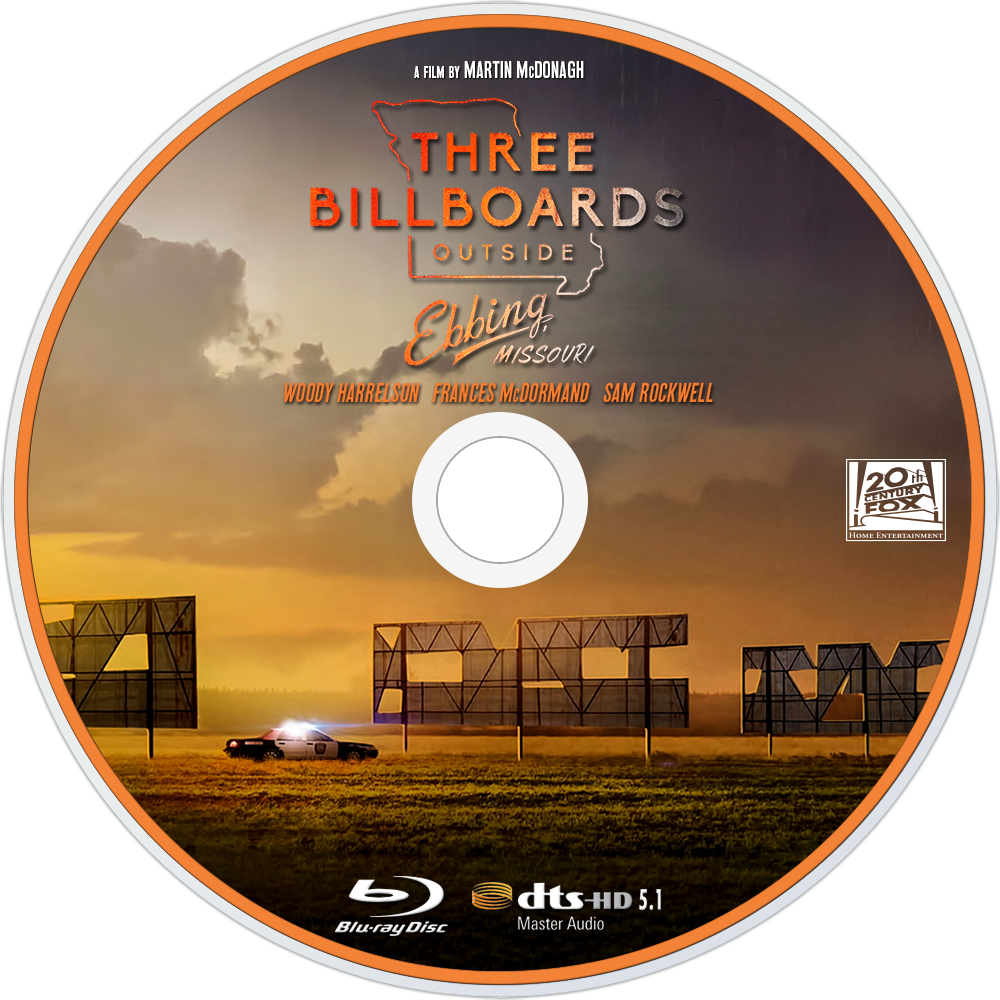 Three Billboards Outside Ebbing, Missouri Bluray Disc - Three Billboards Outside Ebbing Missouri Dvd Clipart (1000x1000), Png Download
