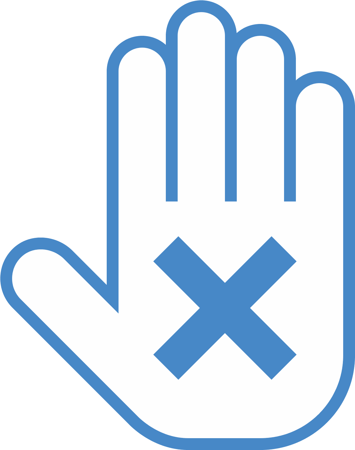 An Outline Of A Hand Is Held Up Facing You With An - Sign Clipart (1201x1521), Png Download