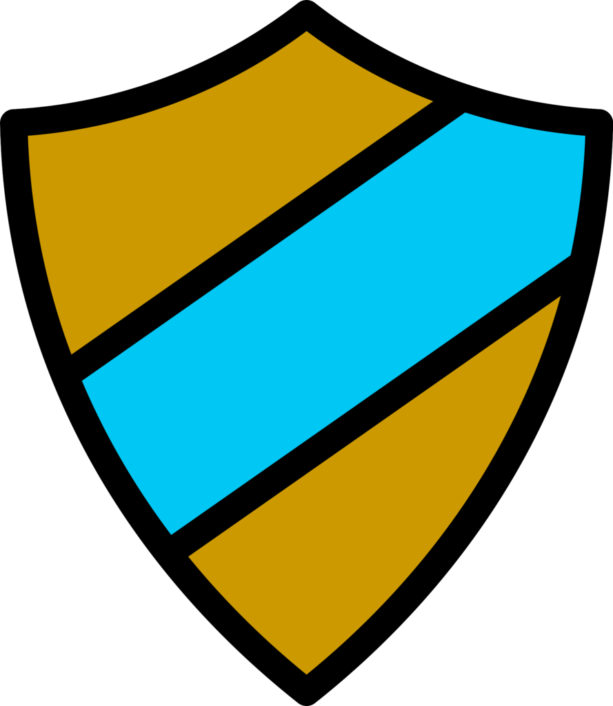 Emblem Icon Gold-light Blue Clipart (889x1024), Png Download