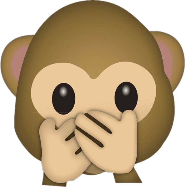 Emoji Mono Tapandose La Boca Clipart (704x711), Png Download