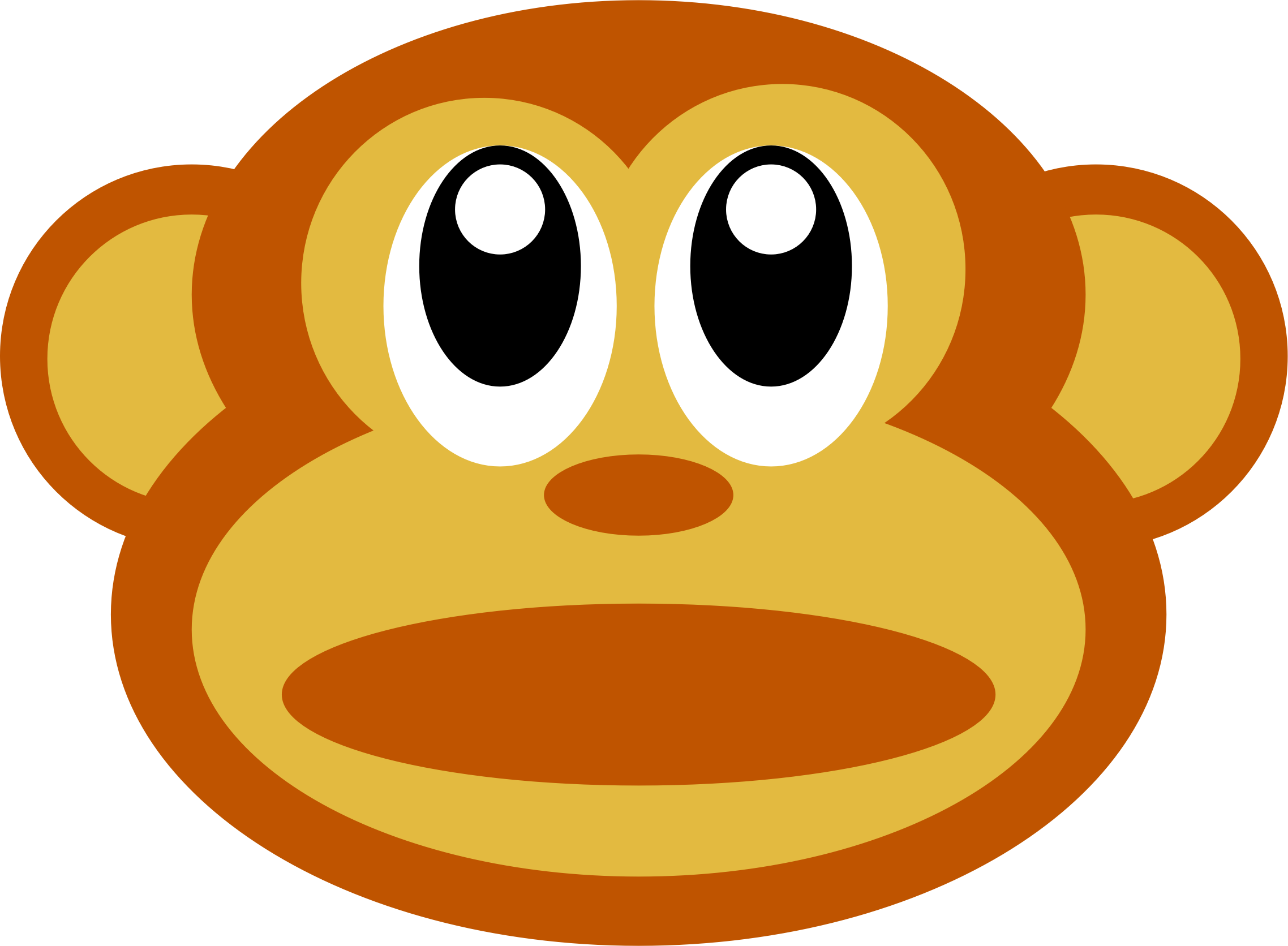 This Free Icons Png Design Of Monkey Face - Cute Monkey Face Clip Art Transparent Png (2276x1672), Png Download