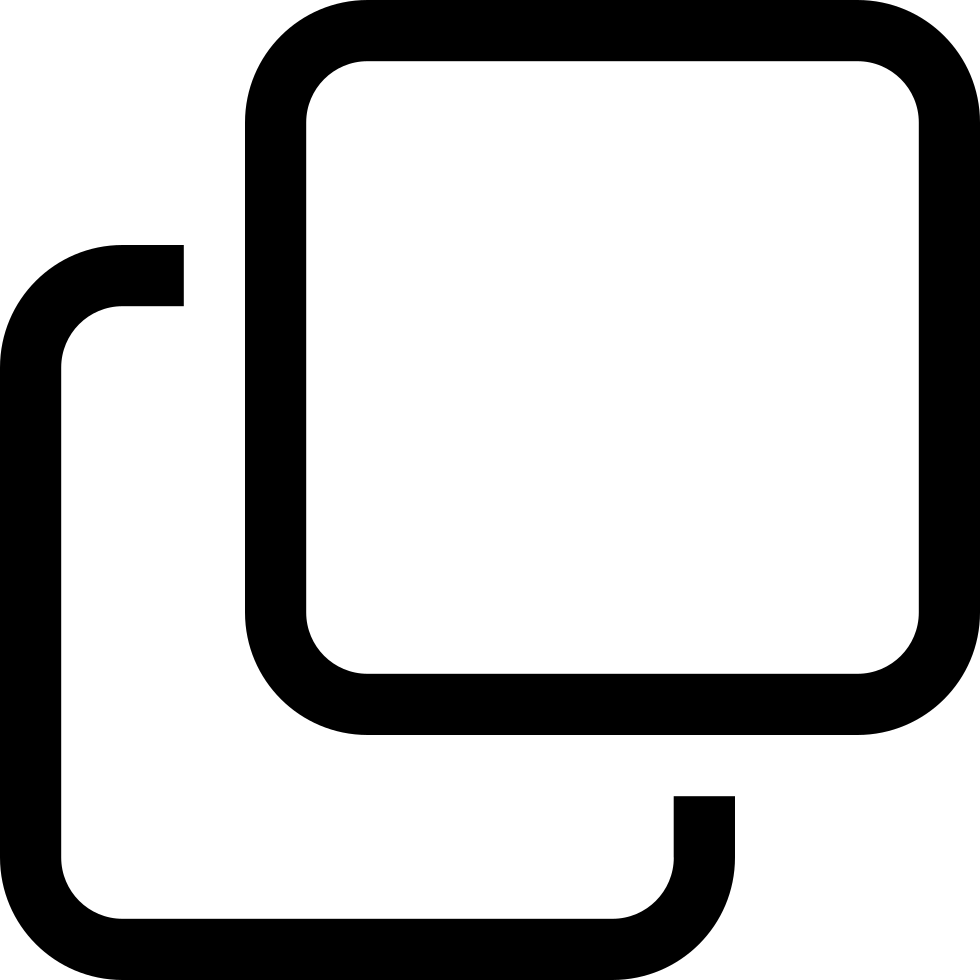 Two Rounded Equal Squares Outlines Symbol Comments - Popup Icon Clipart (980x980), Png Download