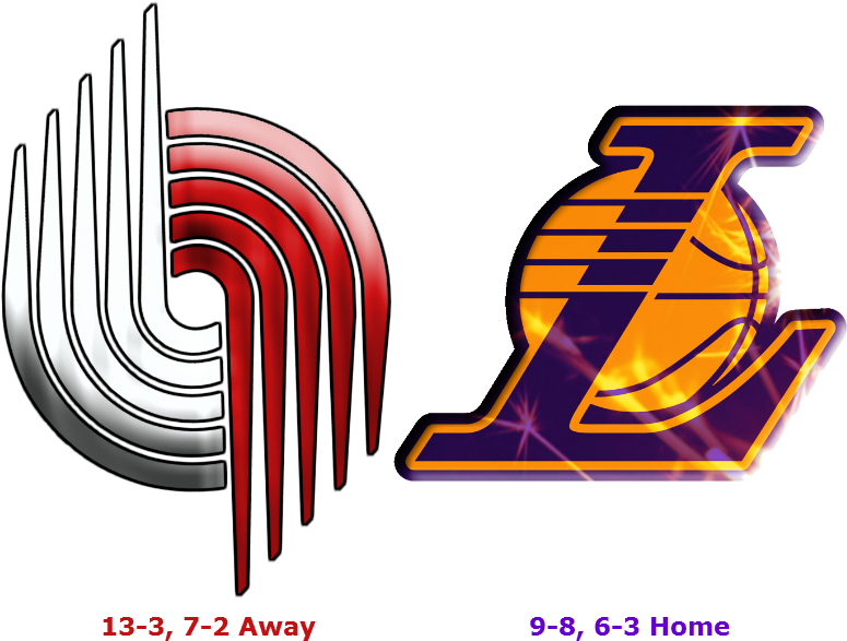Blazers @ Lakers - Los Angeles Lakers Icon Clipart (800x594), Png Download