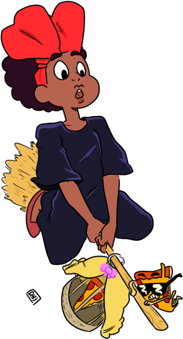 Kiki's Pizza Delivery Service - Cartoon Clipart (550x788), Png Download