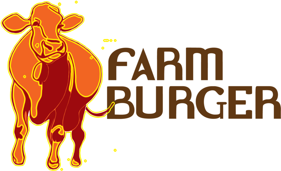 Main Logo, Auxiliary Logos, And Custom Font Design - Farm Burger Logo Clipart (1000x644), Png Download