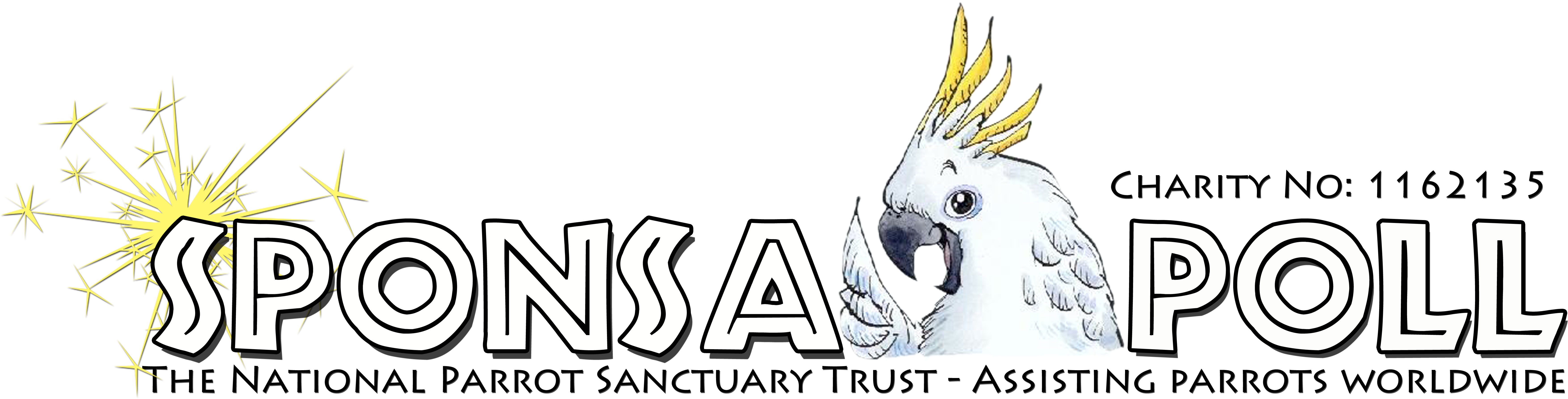 Adopt A Parrot - Sulphur-crested Cockatoo Clipart (7016x1786), Png Download