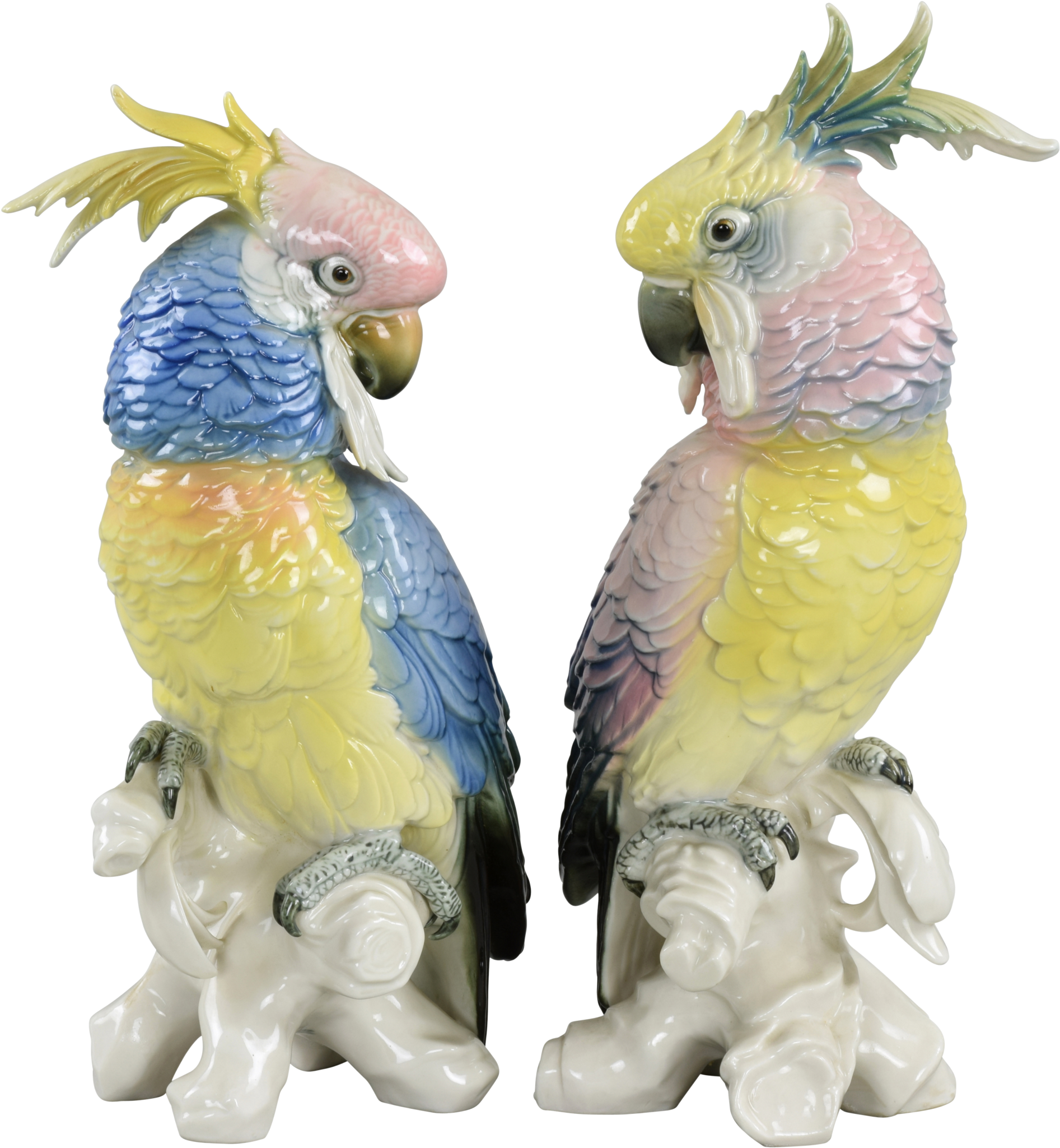 Pair Karl Ens Vintage Porcelain Cockatoos 1919-1945 - Cockatoo Clipart (1893x2049), Png Download
