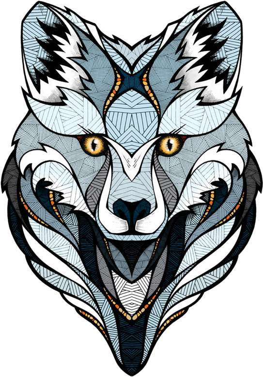 Arctic Fox Design For Burton Snowboard By Andreas Preis - Animal Art Design Clipart (600x832), Png Download