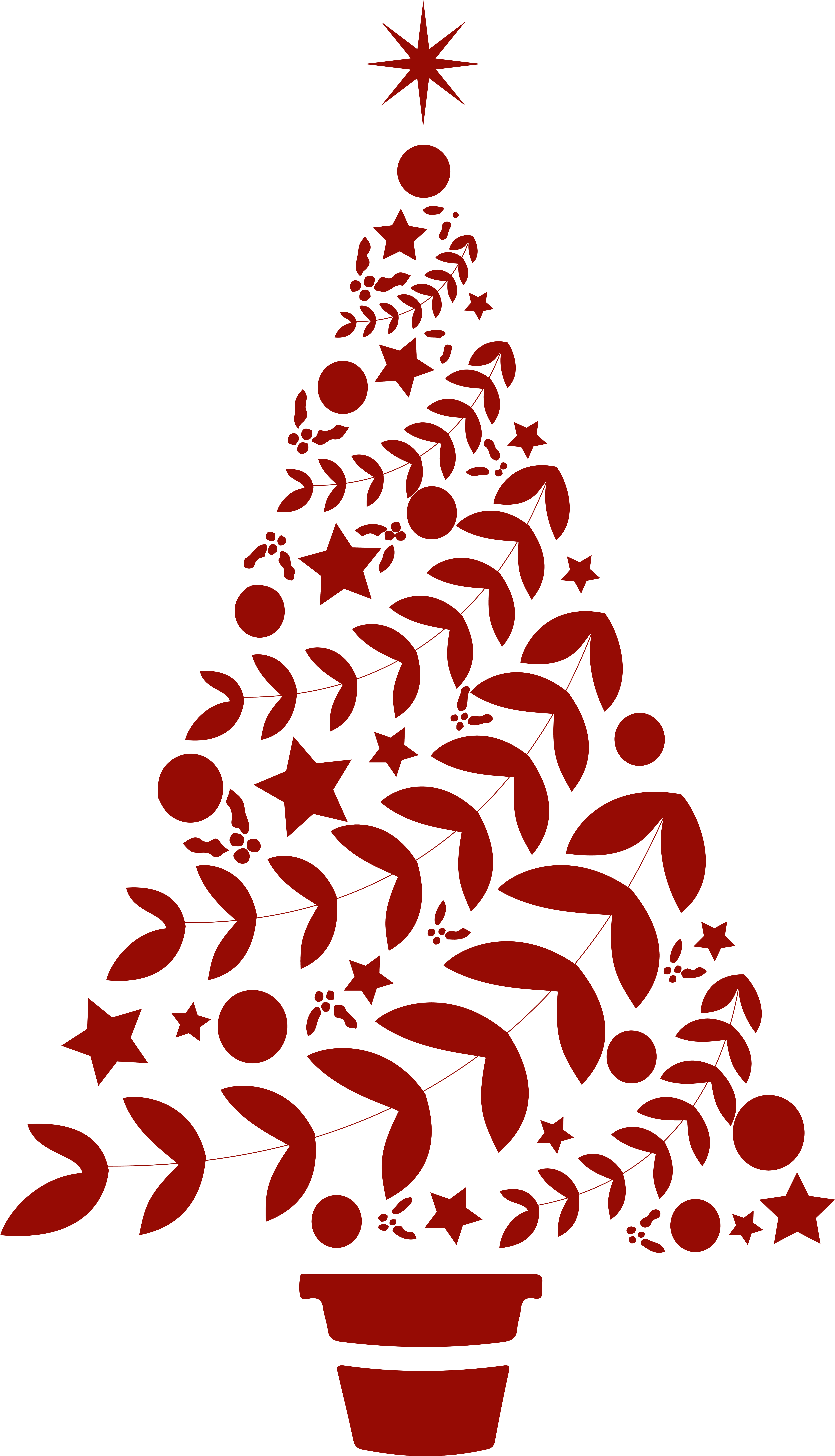 Beautiful Christmas Tree Vinyl Decal Sticker Clipart (5451x9491), Png Download