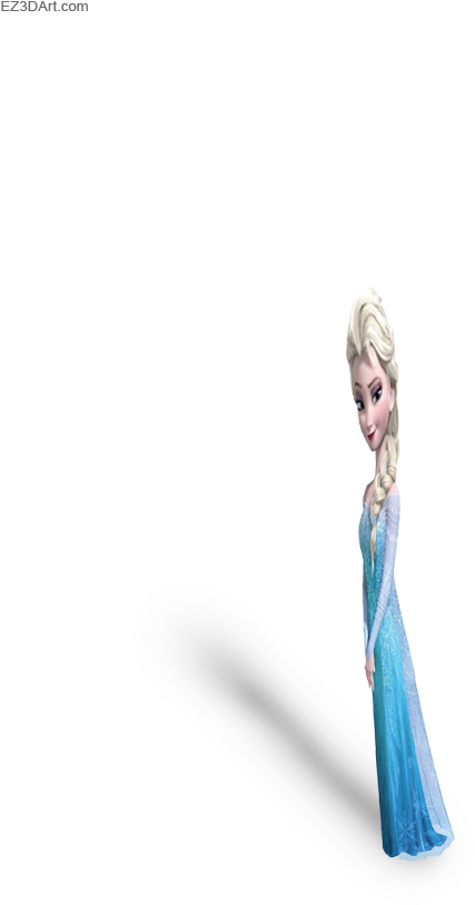 Elsa 3d Full Color Frozen Anamorphic Print Ready Image - Pajamas Clipart (768x1024), Png Download