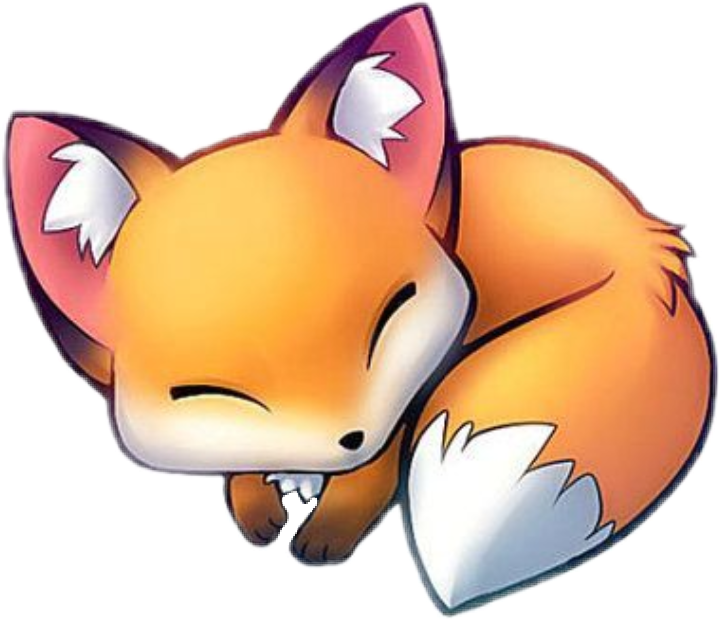 #cute #fox #cutebabyfox #babyfox #sleep #babyanimals - Anime Fox Gif Clipart (719x619), Png Download