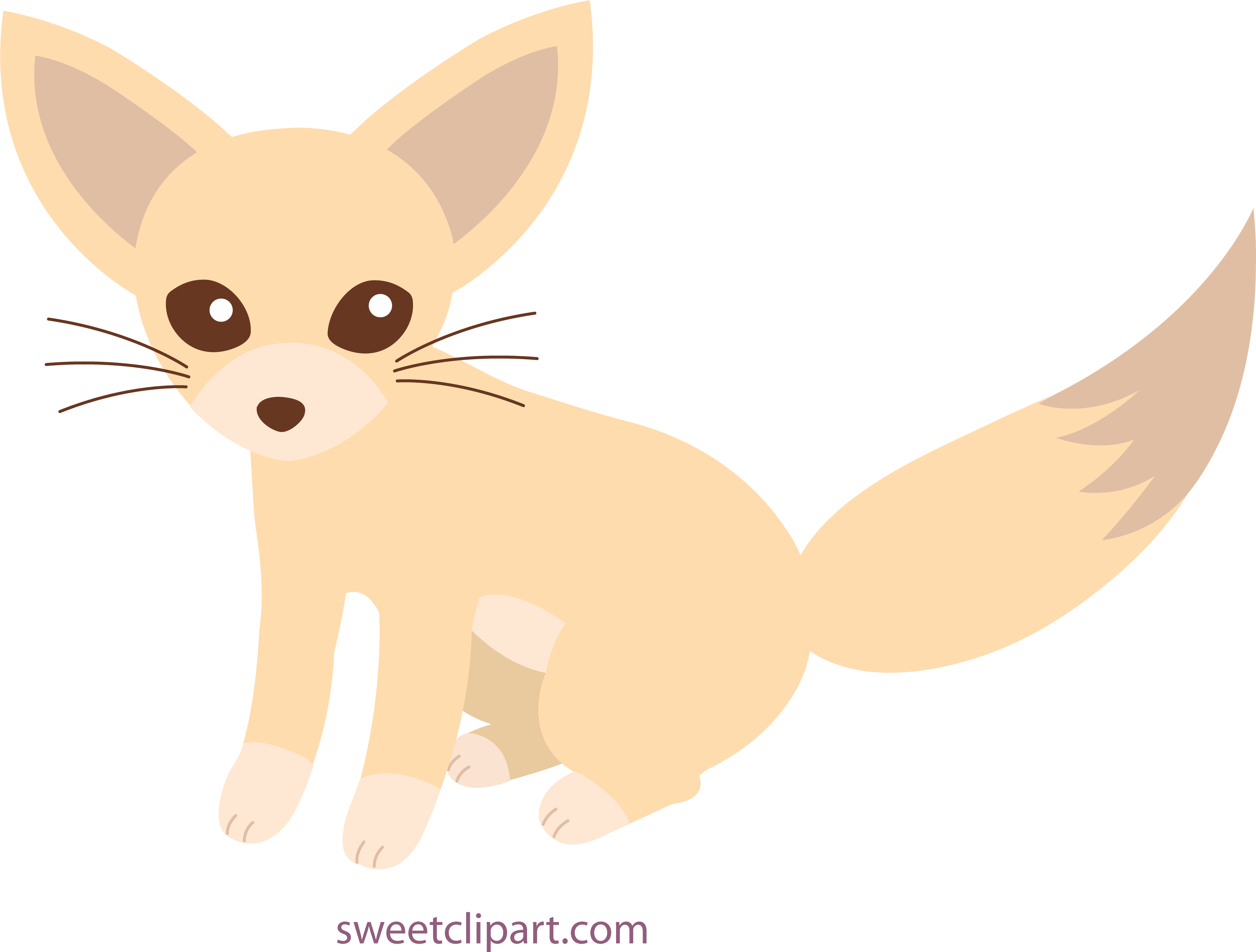 Fox Clipart Baby Fox - Cute Fennec Fox Drawing - Png Download (5318x4046), Png Download