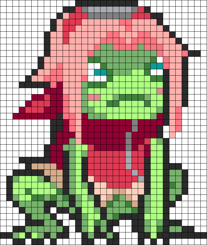 Haruno Sakura Frog Mode Sprite Perler Bead Pattern - Central City Brewing Co Ltd Clipart (694x820), Png Download