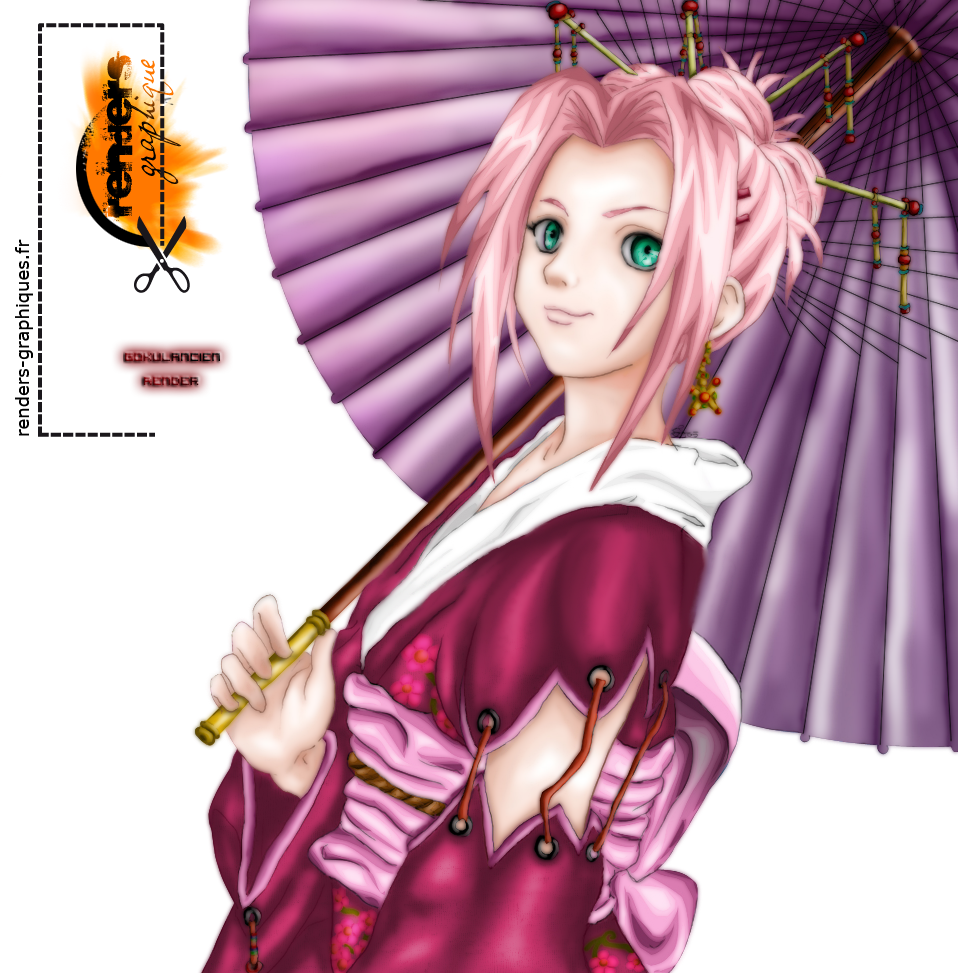 Sakura Haruno Kimono - Sakura Haruno With Kimono Clipart (958x973), Png Download