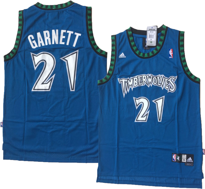 21 Kevin Garnett - Minnesota Timberwolves 1990s Jersey Clipart (1024x1024), Png Download