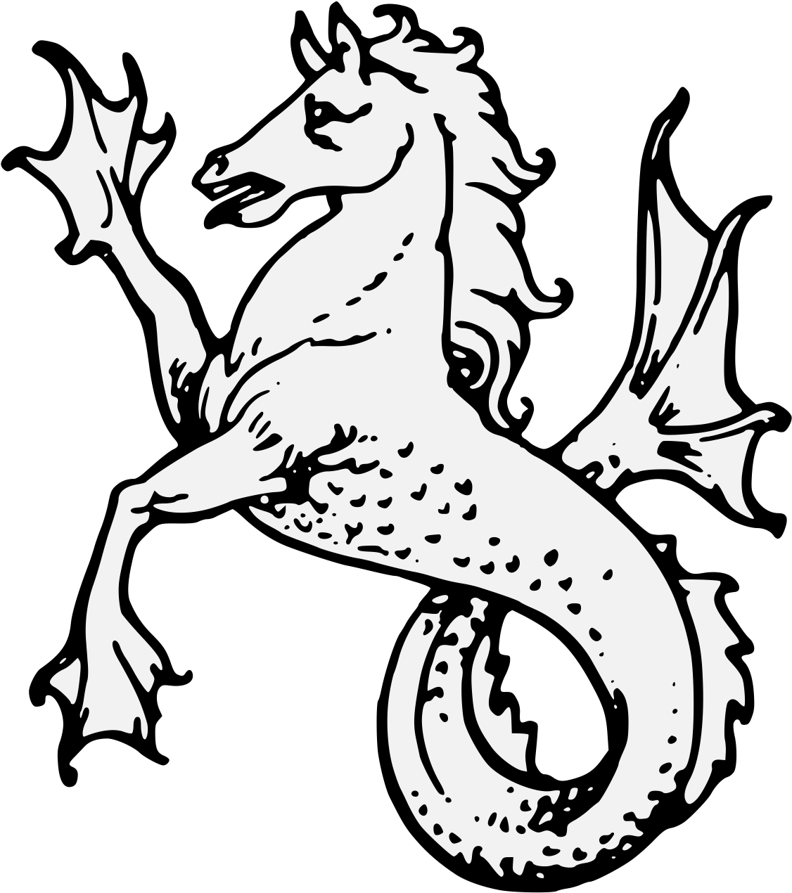 Details, Png - Hippocampus Heraldry Clipart (1143x1293), Png Download