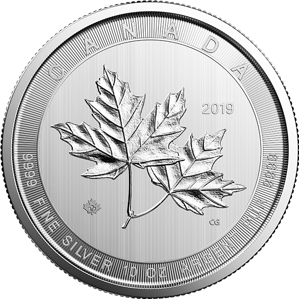 10 - 10 Oz Silver Maple Leaf 2017 Clipart (600x600), Png Download