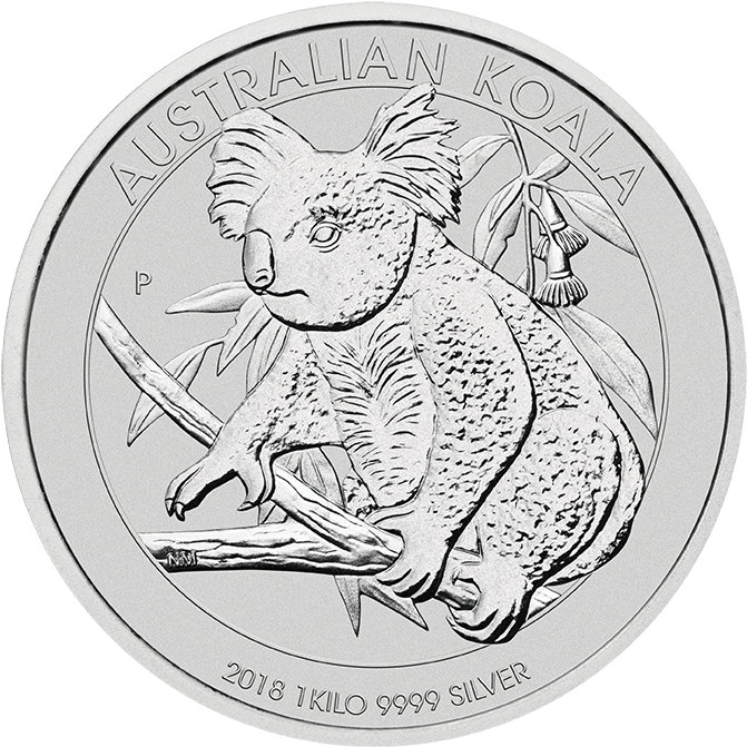 Koala 1 Kilo Silver Coin 2018 Motif - 1 Oz Koala 2018 Clipart (690x690), Png Download