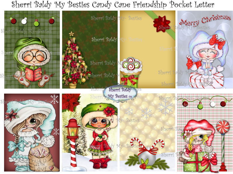 "santas Helpers Besties" Paper Pocket Letter Instant - Cartoon Clipart (828x640), Png Download