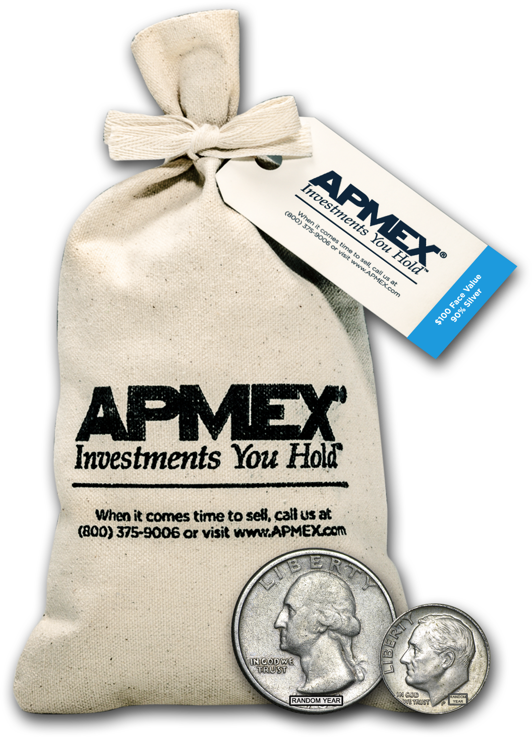 Bags Of 90% Silver Coins - Apmex Clipart (1500x1500), Png Download