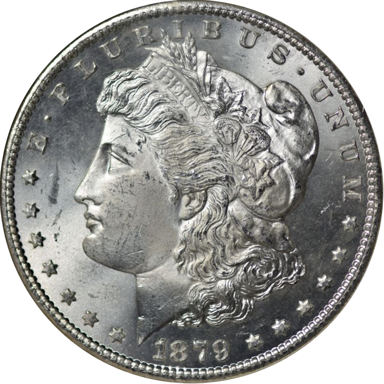Morgan Silver Dollar Ms 65 O - Morgan Silver Dollar Clipart (750x750), Png Download