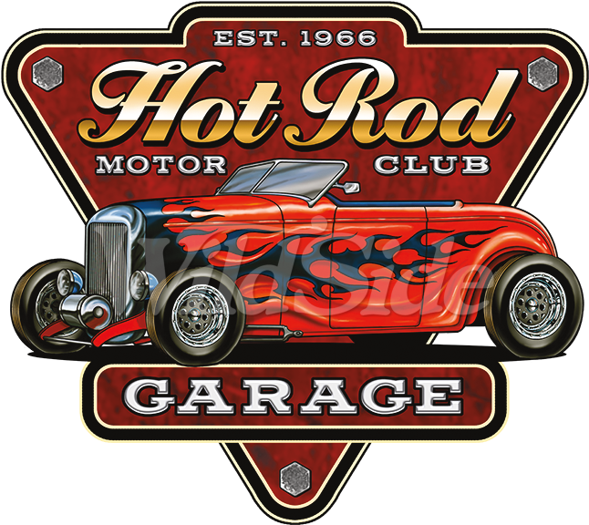 Hot Rod Motor Club Garage - Hot Rod Garage Clipart (675x675), Png Download