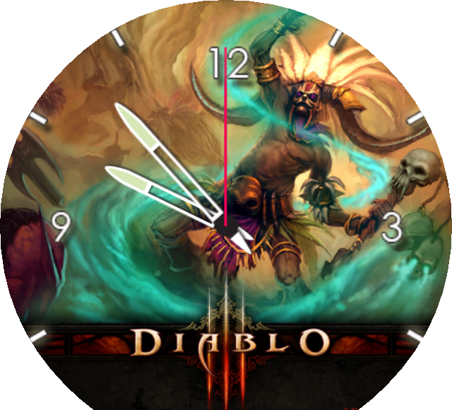 Diablo 3 Watch Face Preview Clipart (640x580), Png Download