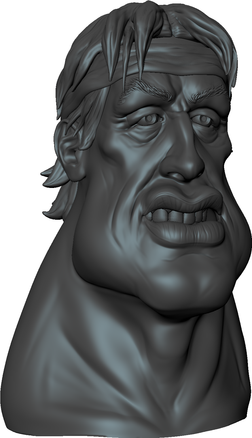 Sly Stallone Model Progress - Bust Clipart (2526x1890), Png Download