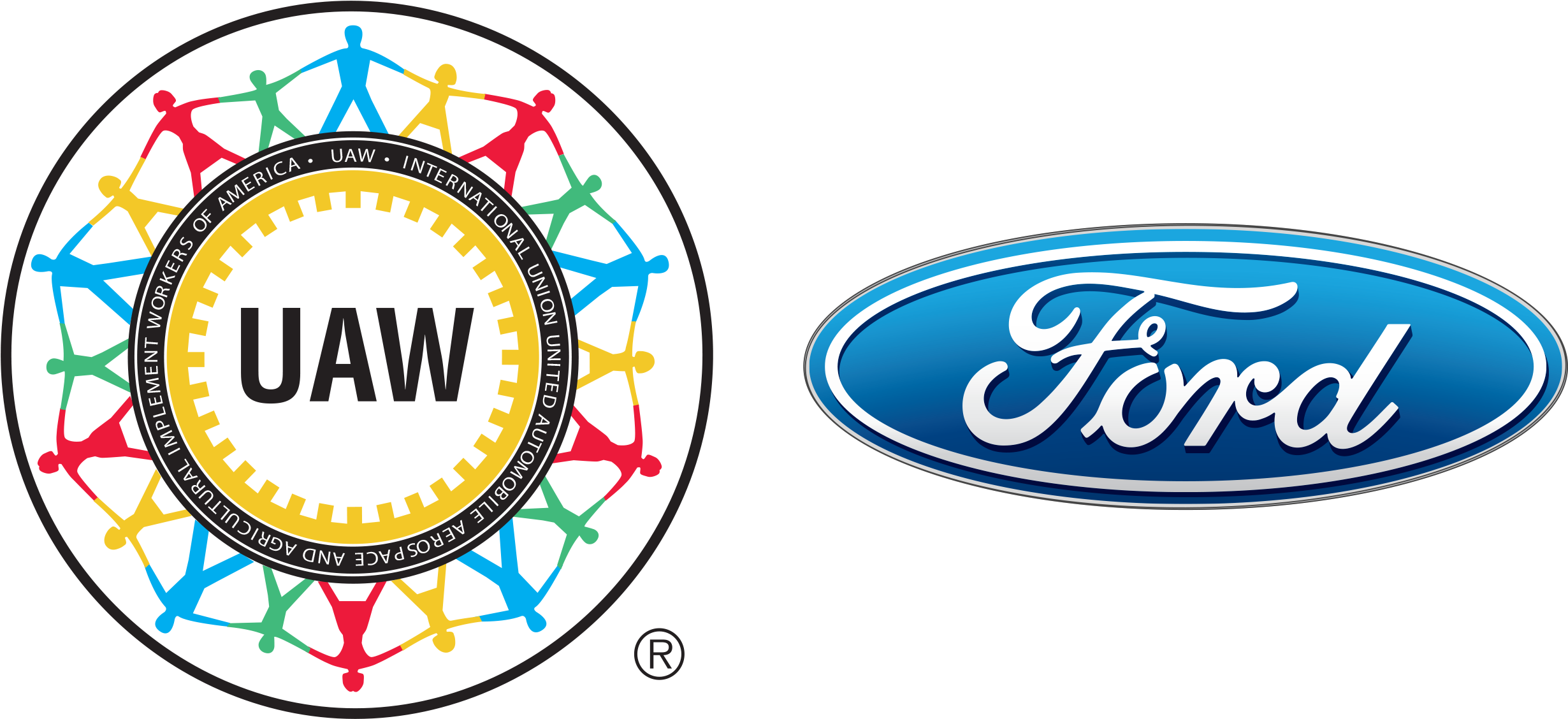 Uawford - Uaw Ford National Programs Center Logo Clipart (2488x1185), Png Download