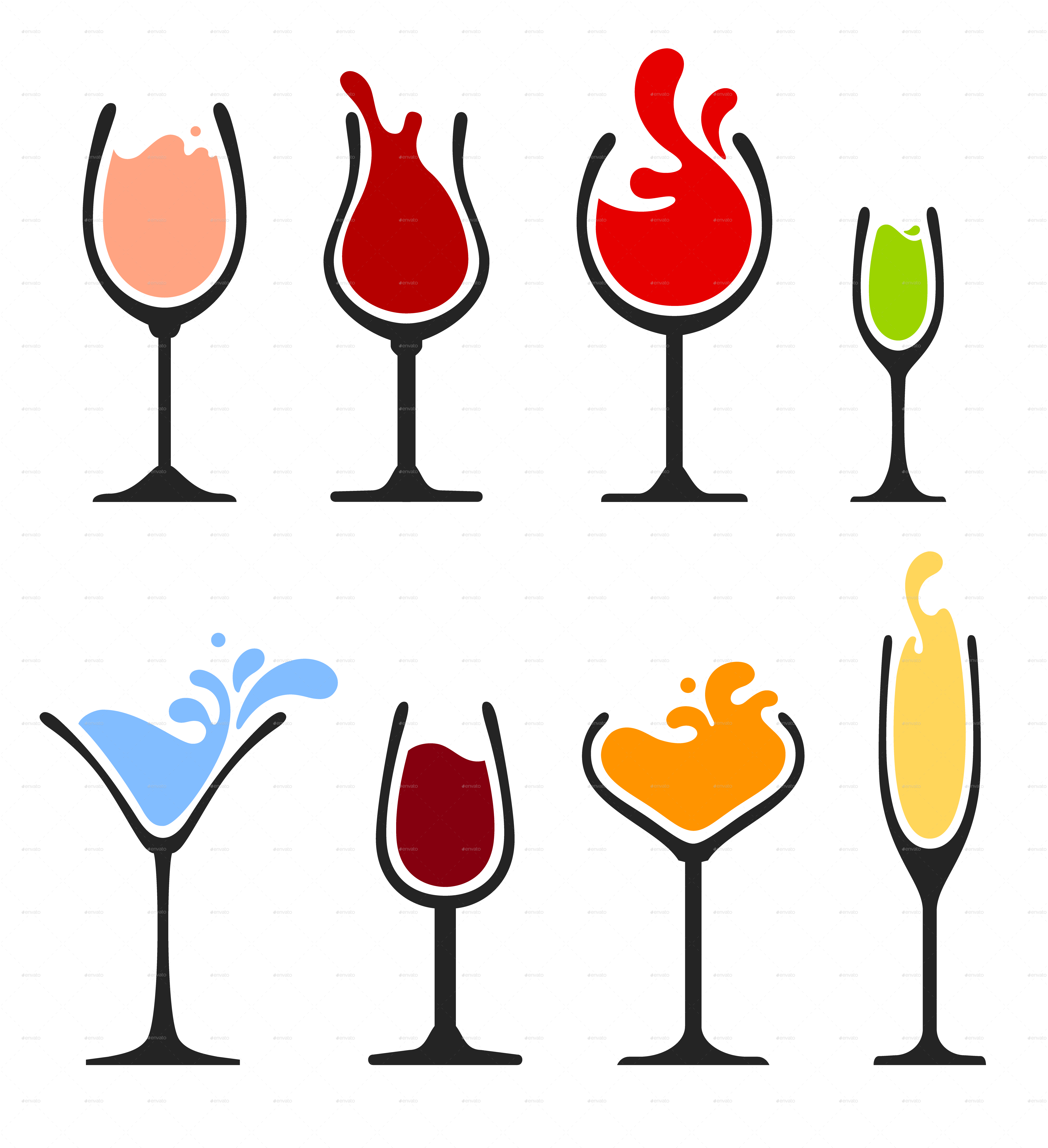 College Clipart Glass - Wine Glass Vector - Png Download (5000x5475), Png Download